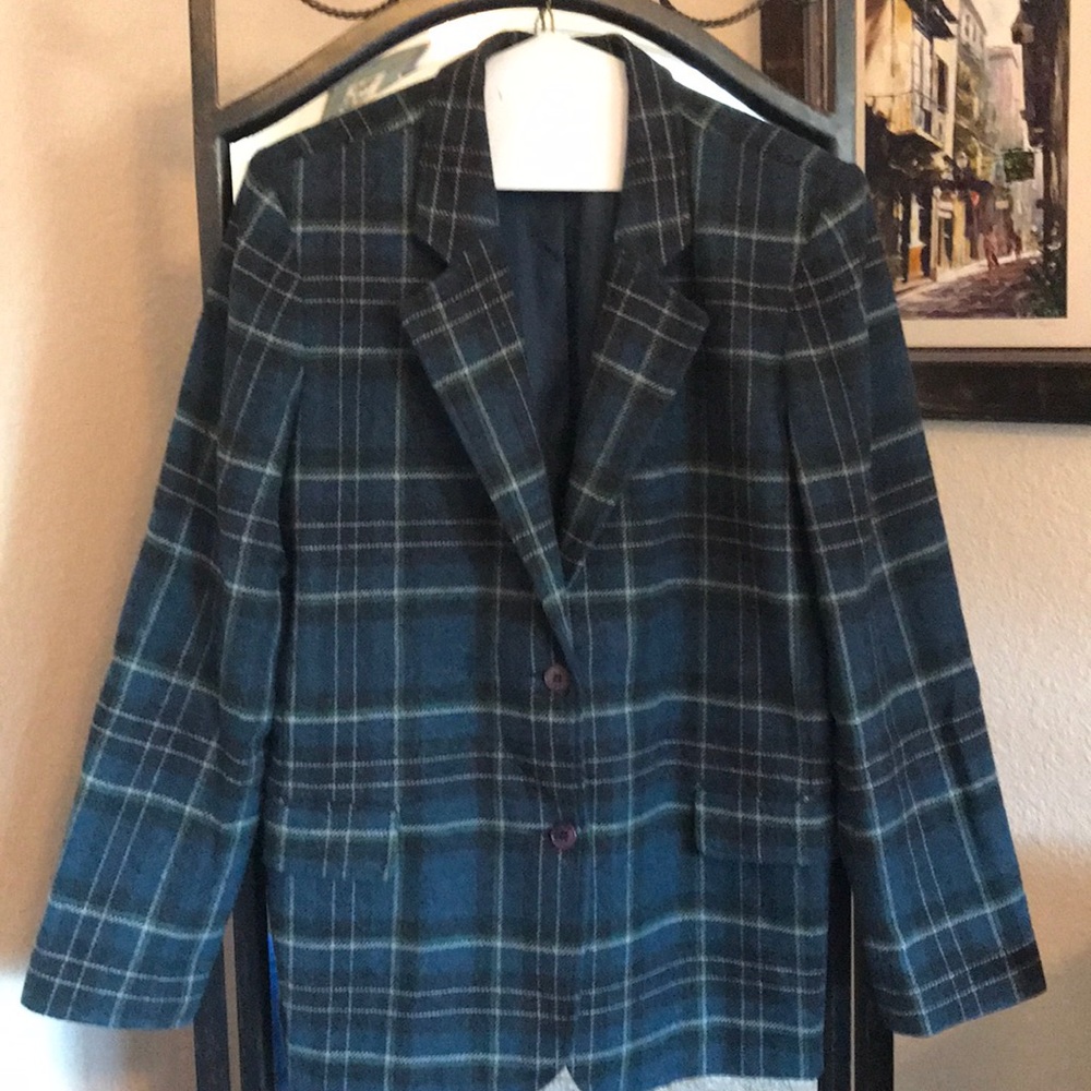 Plaid Blazer Chadwick’s Classic Sz 12; wool blend